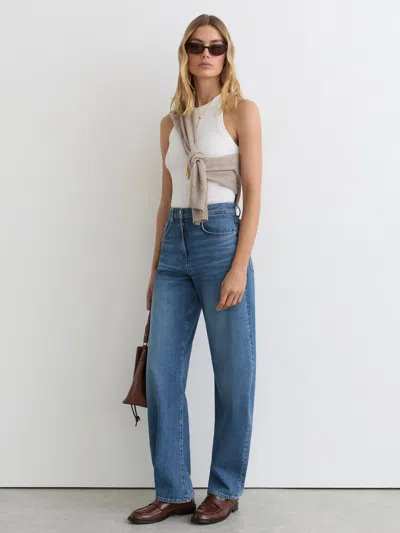 Reiss Mid Blue Barrel-leg Jeans