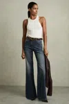 Reiss Mid Blue Bonnie Mid-rise Flared Jeans
