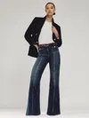 Reiss Mid Blue Button-pocket Flared Jeans