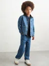 Reiss Mid Blue Herman 9-13 Yrs Corduroy-collar Denim Jacket In Blue