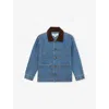 Reiss Mid Blue Herman 9-13 Yrs Corduroy-collar Denim Jacket In Blue