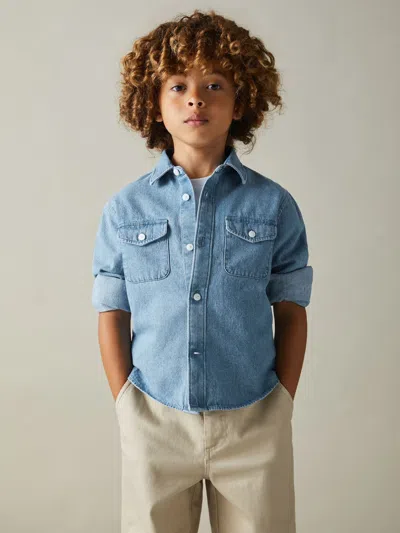 Reiss Mid Blue Mardin 3-9 Yrs Denim Overshirt