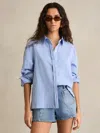 Reiss Mid Blue Mid-rise Patch Pocket Denim Shorts