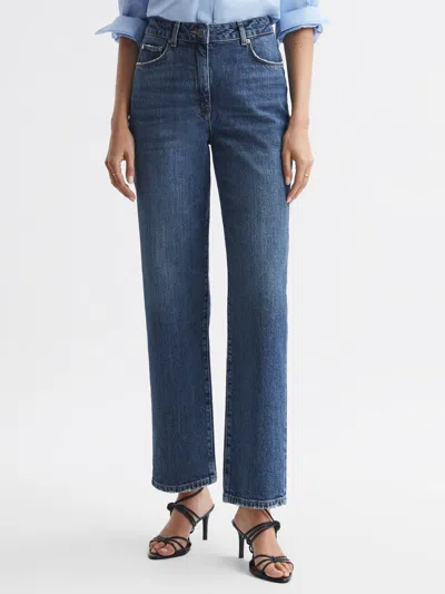 Reiss Mid Blue Mid Rise Straight Leg Jeans