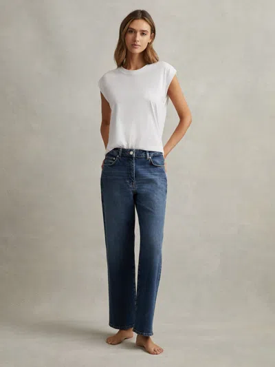 Reiss Mid Blue Mid Rise Straight Leg Jeans