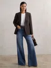 Reiss Mid Blue Petite Patch Pocket Wide Leg Jeans