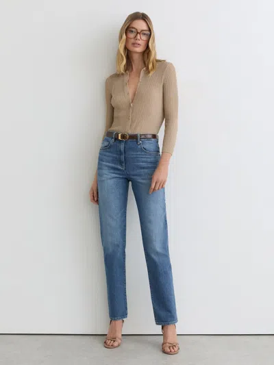 Reiss Mid Blue Petite Slim Straight-leg Jeans