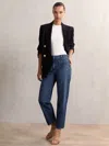 Reiss Mid Blue Petite Straight Leg Patch Pocket Jeans In Multi