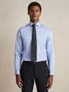 Reiss Mid Blue Remote Slim Cotton-satin Cutaway-collar Shirt Slim-fit