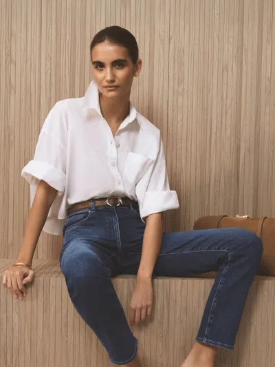 Reiss Mid Blue Slim-leg Mid-rise Jeans