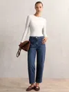 Reiss Mid Blue Straight Leg Patch Pocket Jeans
