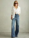 Reiss Mid Blue Wide Leg Jeans