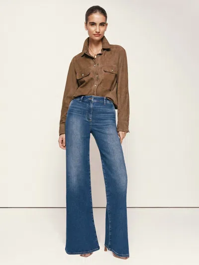 Reiss Mid Blue Wide-leg Jeans