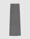 Reiss Mid Grey Melange Ribbed Merino Scarf In Gray
