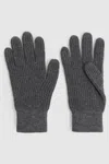 Reiss Mid Grey Melange Lawson Ribbed-merino Touchscreen Gloves