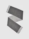 Reiss Mid Grey Melange/light Grey Wool-cashmere Script-logo Scarf In Gray