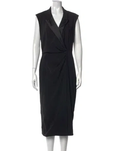 Pre-owned Reiss Midi Length Dress In Black