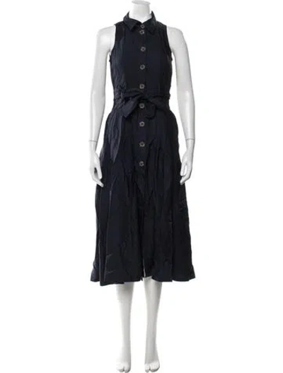 Pre-owned Reiss Midi Length Dress In Blue