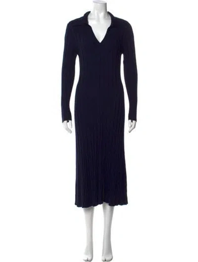 Pre-owned Reiss Midi Length Dress In Blue