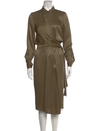 Pre-owned Reiss Midi Length Dress In Green