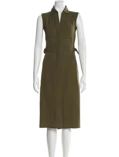 Pre-owned Reiss Midi Length Dress In Green