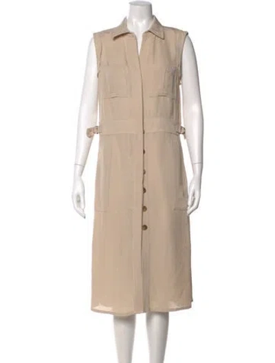 Pre-owned Reiss Midi Length Dress In Neutral