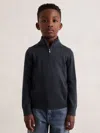 Reiss Midnight Navy 3-9 Yrs Merino Wool Half-zip Funnel Neck Jumper In Blue