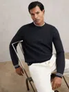 Reiss Midnight Navy Cable-knit Jumper With Wool In Blue