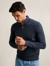 Reiss Midnight Navy Merino Wool Half-zip Jumper In Blue