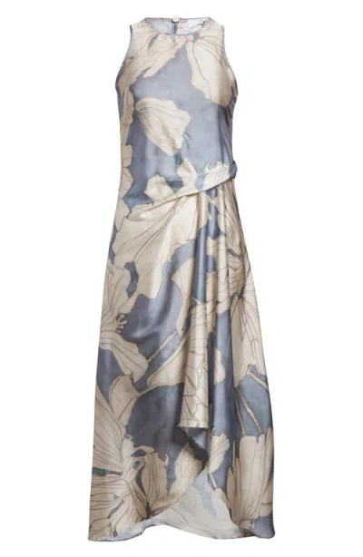 REISS REISS MIEKE FLORAL SLEEVELESS SATIN DRESS