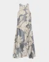 Reiss Mieke Floral Sleeveless Satin Dress