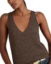 Reiss Bronze Mika Metallic V-neck Vest In Bronze