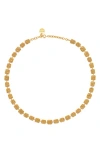 Reiss Mila Molten Square Necklace In Gold Tone