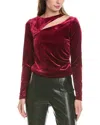 Reiss Mila Velvet Cut-out Top In Pink