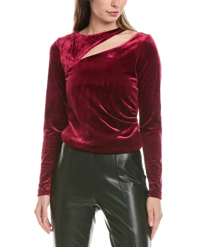 Reiss Mila Velvet Cut-out Top In Pink