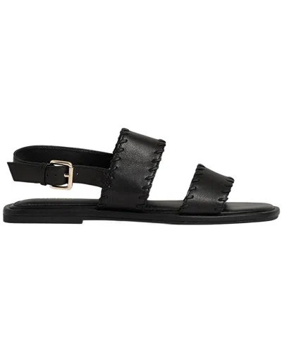 Reiss Mila Whipstitch Leather Sandal In Black
