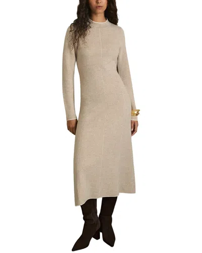 Reiss Mila Wool-blend Midi Dress In Neutral