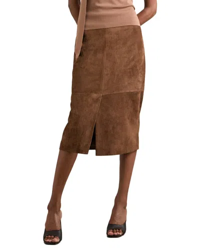 Reiss Miley Midi Skirt In Tan Brown