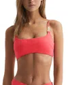 Reiss Miley Square Neck Chain Bikini Top In Orange