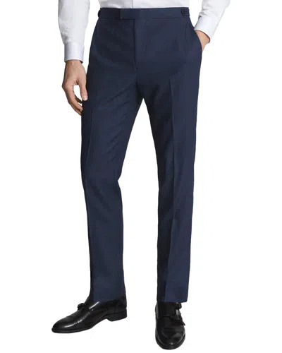 Reiss Wish Slim Fit Weave Mixer Trousers In Bright Blue