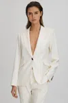 Reiss Cream Tailored Single Breasted Suit Blazer