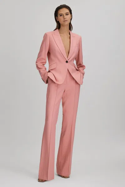 REISS MILLIE - PINK PETITE TAILORED SINGLE BREASTED SUIT BLAZER, US 0