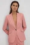 Reiss Millie - Pink Tailored Single Breasted Suit Blazer, Us 10