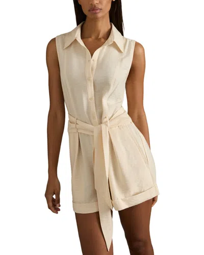 Reiss Millie Belted One-piece In Neutral
