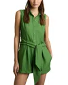 Reiss Millie Belted Playsuit In Green