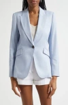 Reiss Blue Single-breasted Peak-lapel Tailored Blazer In Blue