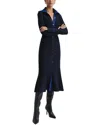 Reiss Navy/blue Knitted Ribbed Midi Dress