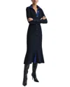 Reiss Navy/blue Knitted Ribbed Midi Dress In Blue
