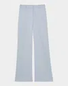 Reiss Womens Blue Millie Wide-leg Woven-twill Trousers In Blue