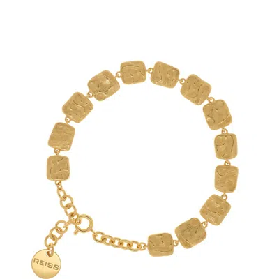 Reiss Millie Molten Square Bracelet In Gold Tone